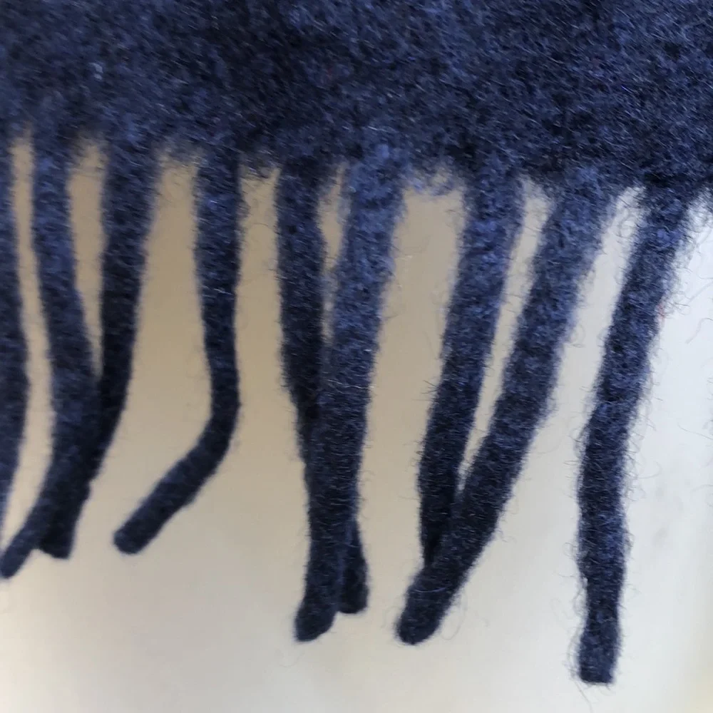 VTG Luxurious Sophisticated Cashmere Scarf made in West Germany Navy Blue